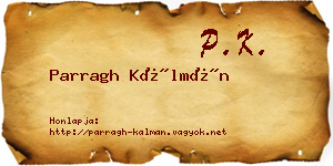 Parragh Kálmán névjegykártya