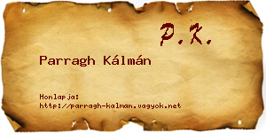Parragh Kálmán névjegykártya