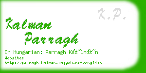 kalman parragh business card